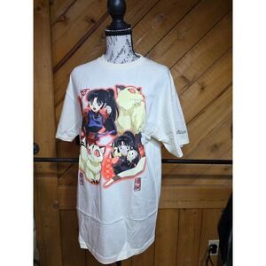 Hypland Inuyasha Sango Kirara Graphic T-Shirt Mens Medium Cream Anime Streetwear